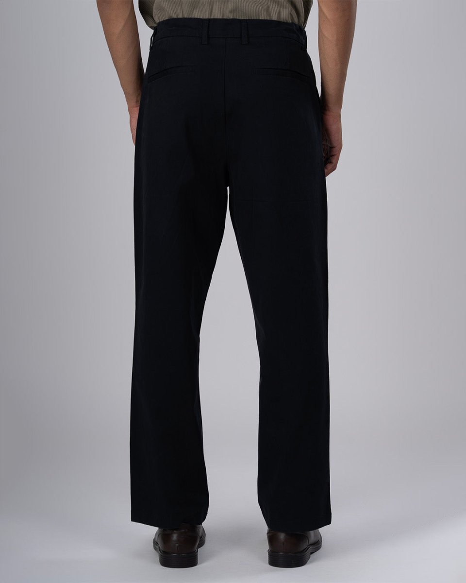 TAILORAEDGE Premium Signature Relaxed Chinos In Black