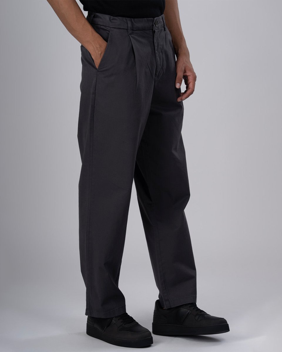 TAILORAEDGE Premium Signature Relaxed Chinos In Grey