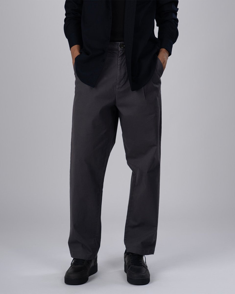 TAILORAEDGE Premium Signature Relaxed Chinos In Grey