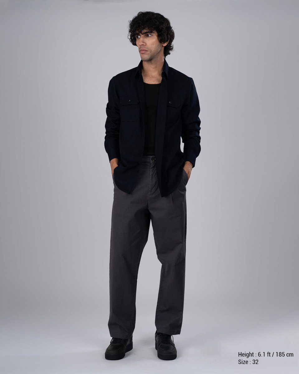 TAILORAEDGE Premium Signature Relaxed Chinos In Grey