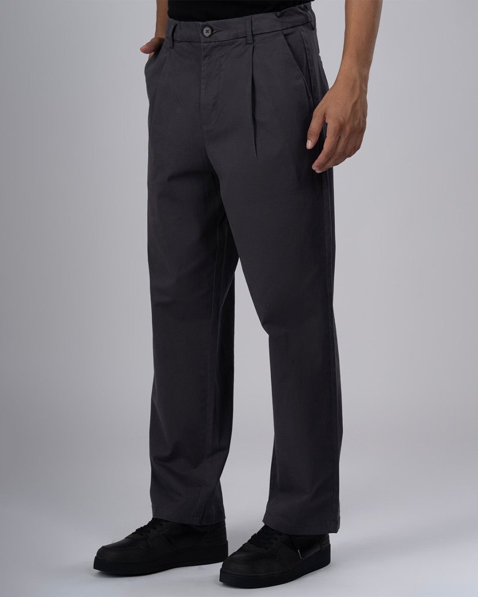 TAILORAEDGE Premium Signature Relaxed Chinos In Grey