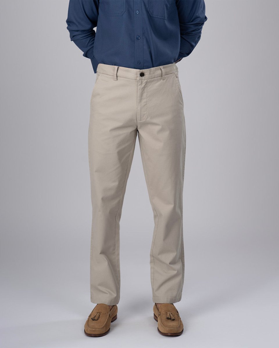 TAILORAEDGE Premium Signature Tailored Chinos In Beige