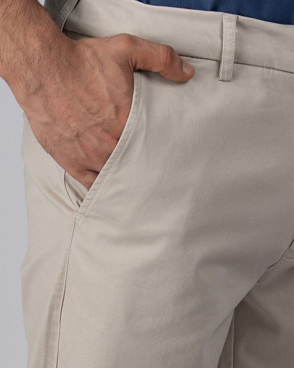 TAILORAEDGE Premium Signature Tailored Chinos In Beige