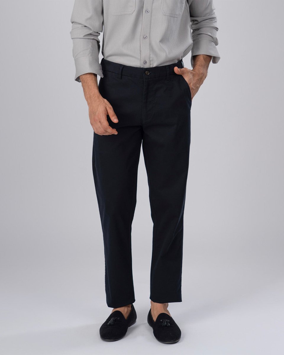 TAILORAEDGE Premium Signature Tailored Chinos In Black