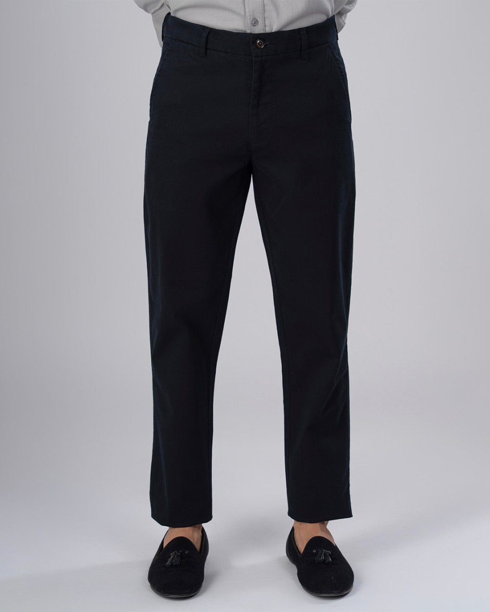 TAILORAEDGE Premium Signature Tailored Chinos In Black