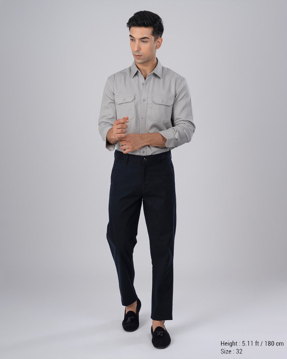 TAILORAEDGE Premium Signature Tailored Chinos In Black