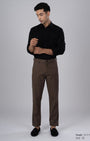 TAILORAEDGE Premium Signature Tailored Chinos In Brown