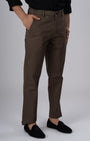 TAILORAEDGE Premium Signature Tailored Chinos In Brown