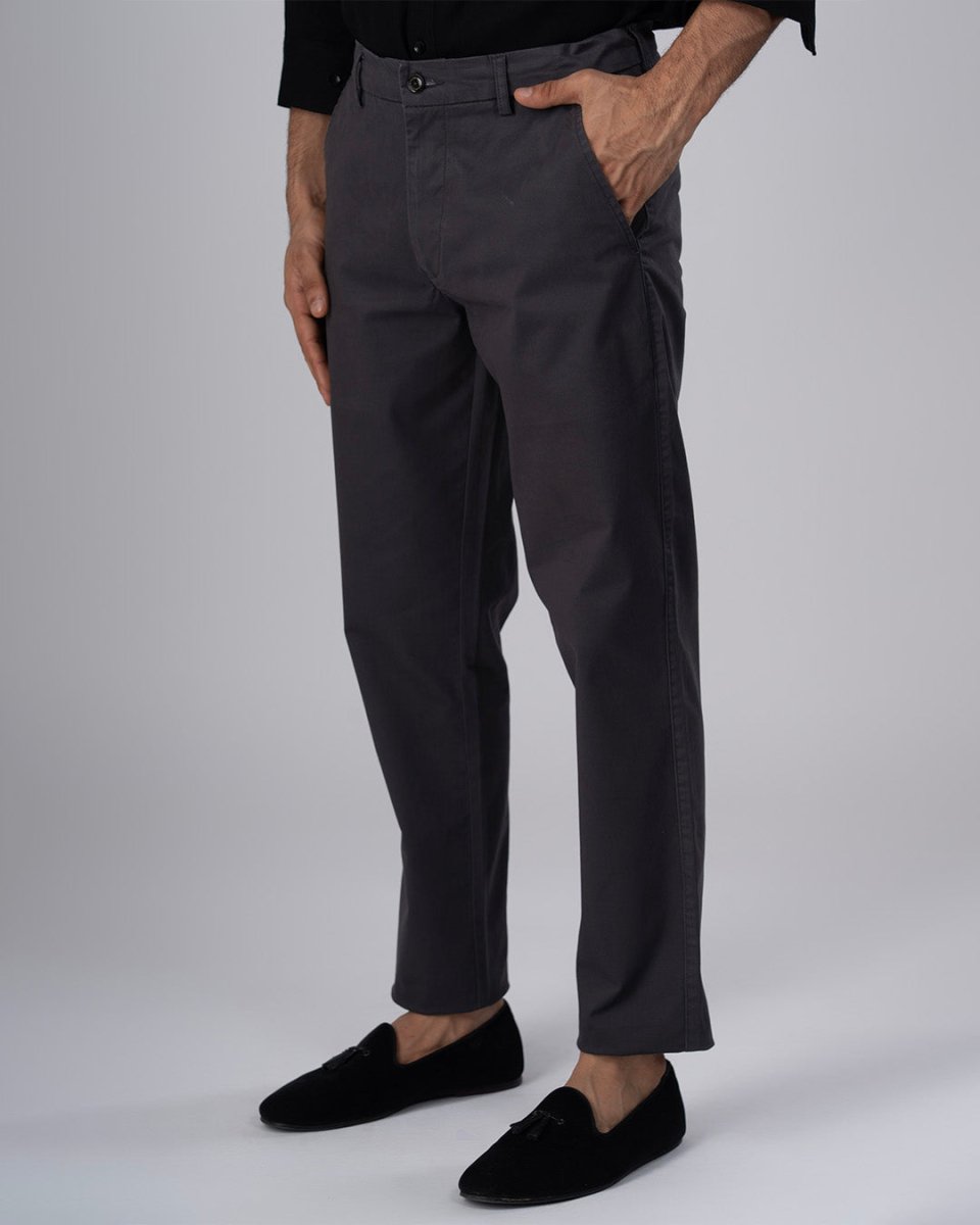 TAILORAEDGE Premium Signature Tailored Chinos In Grey