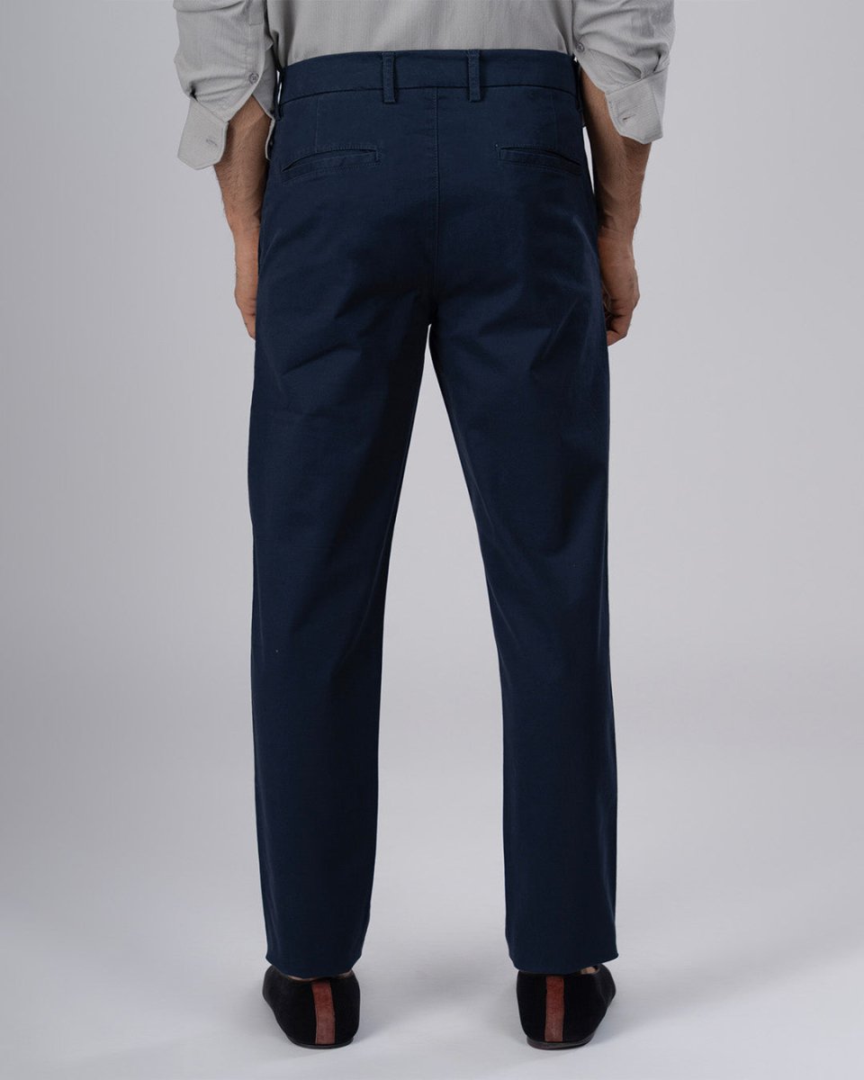 TAILORAEDGE Premium Signature Tailored Chinos In Navy