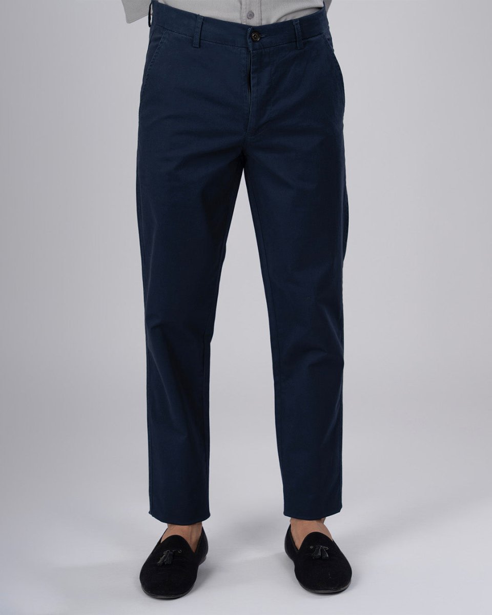 TAILORAEDGE Premium Signature Tailored Chinos In Navy
