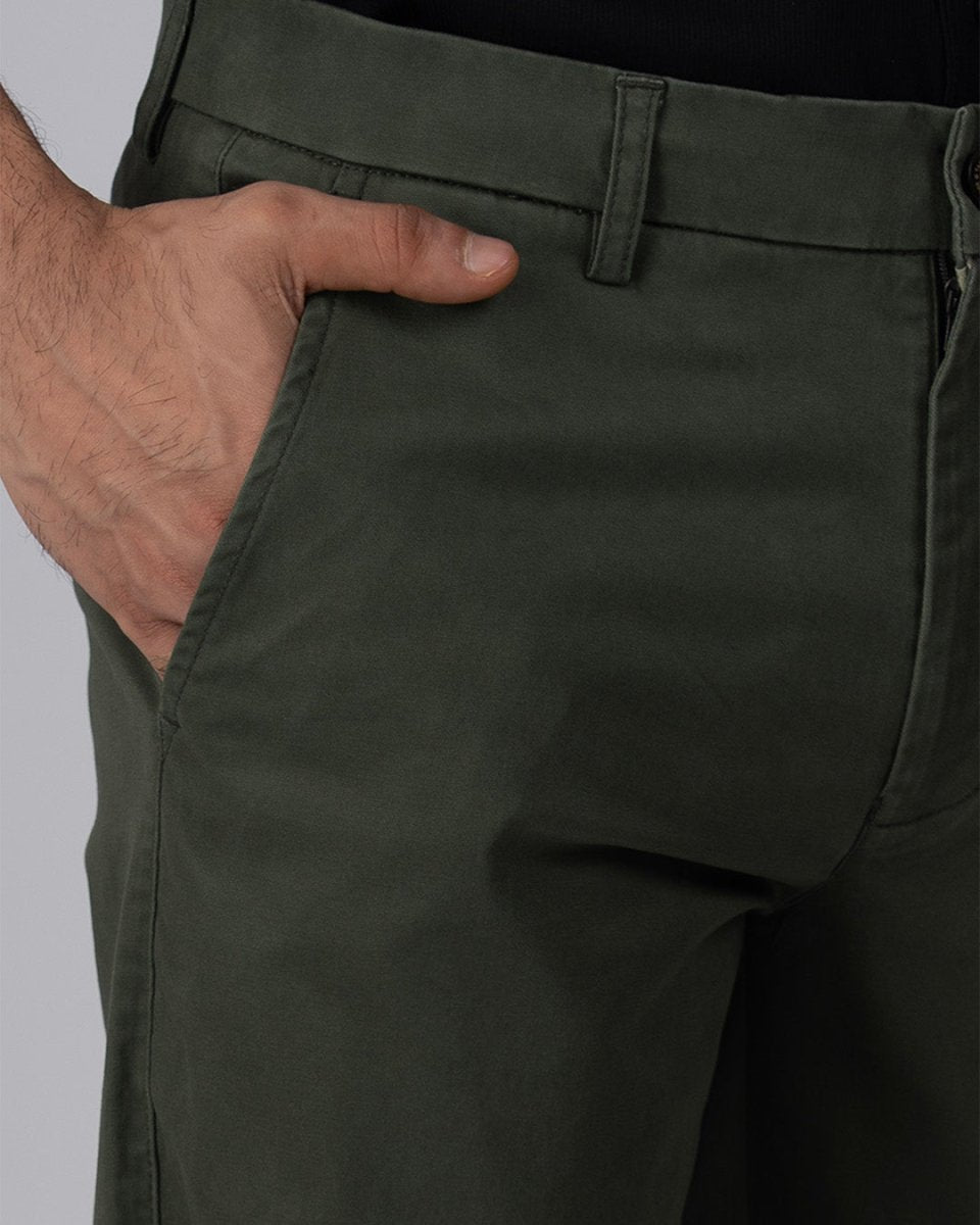 TAILORAEDGE Premium Signature Tailored Chinos In Olive