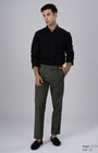 TAILORAEDGE Premium Signature Tailored Chinos In Olive
