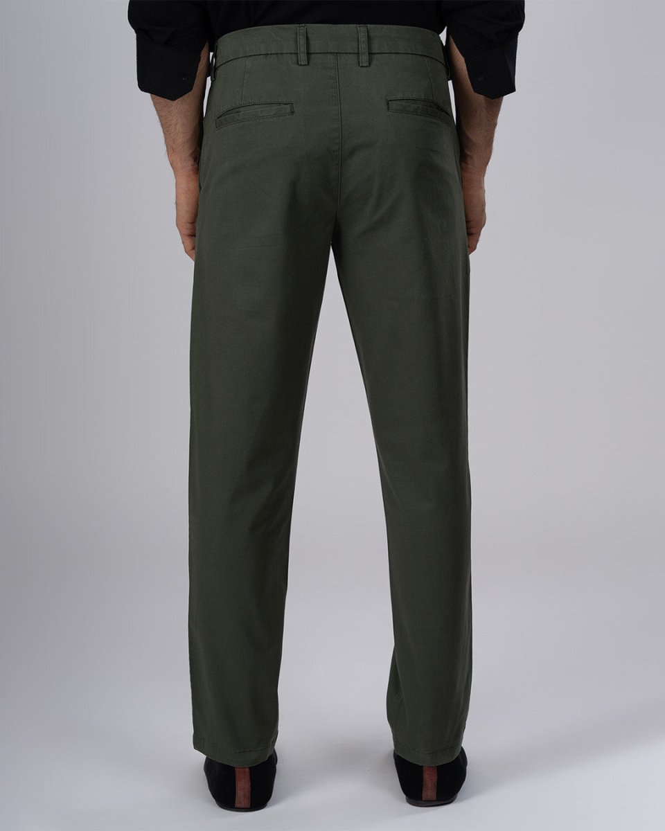 TAILORAEDGE Premium Signature Tailored Chinos In Olive