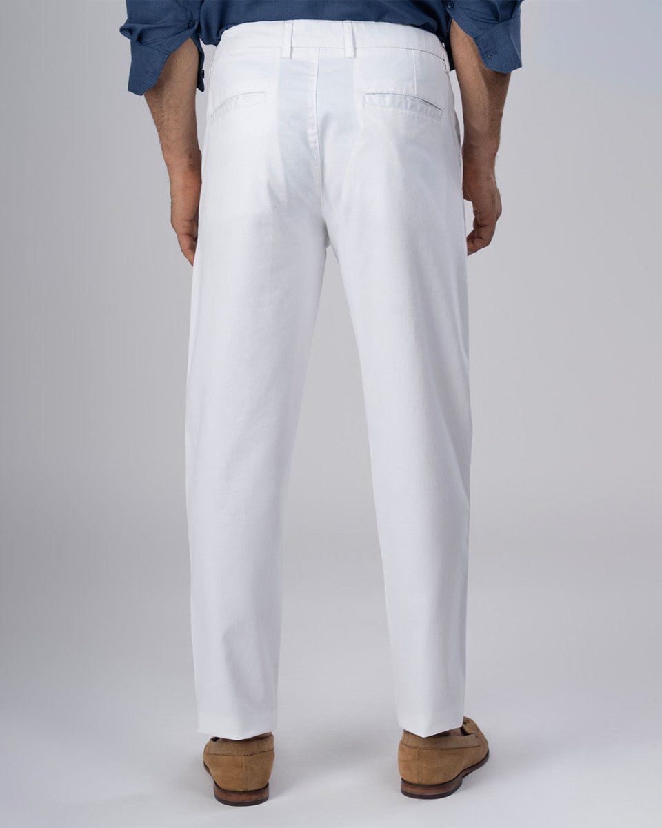 TAILORAEDGE Premium Signature Tailored Chinos In White