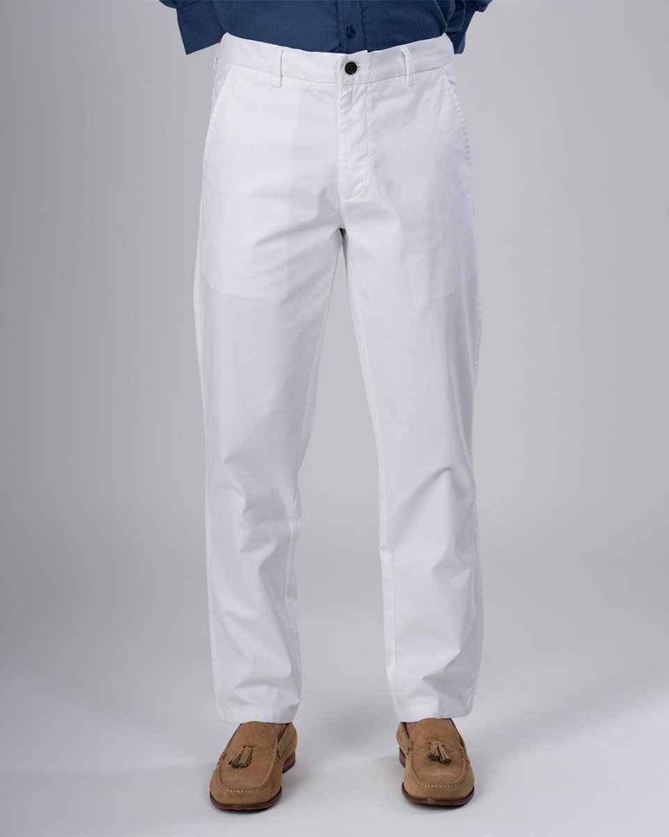 TAILORAEDGE Premium Signature Tailored Chinos In White