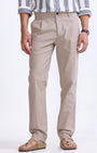 TAILORAEDGE Raw Slub Pleated Trouser In Dust