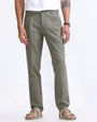 TAILORAEDGE Raw Slub Pleated Trouser In Pine Olive