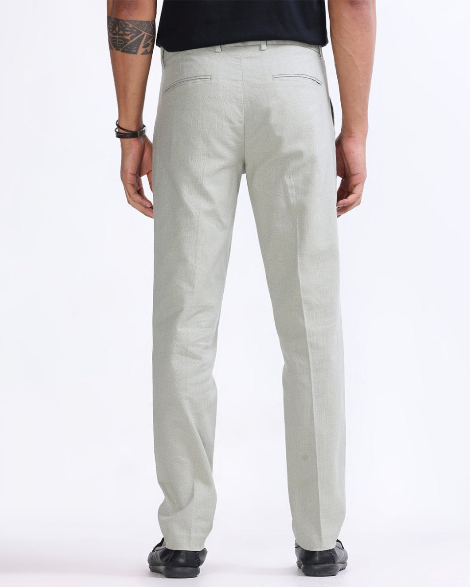 TAILORAEDGE Raw Slub Pleated Trouser In Pistachio
