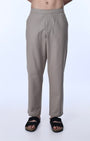 TAILORAEDGE Raw Slub Relaxed Flexiwaist Pants In Beige