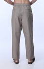 TAILORAEDGE Raw Slub Relaxed Flexiwaist Pants In Beige