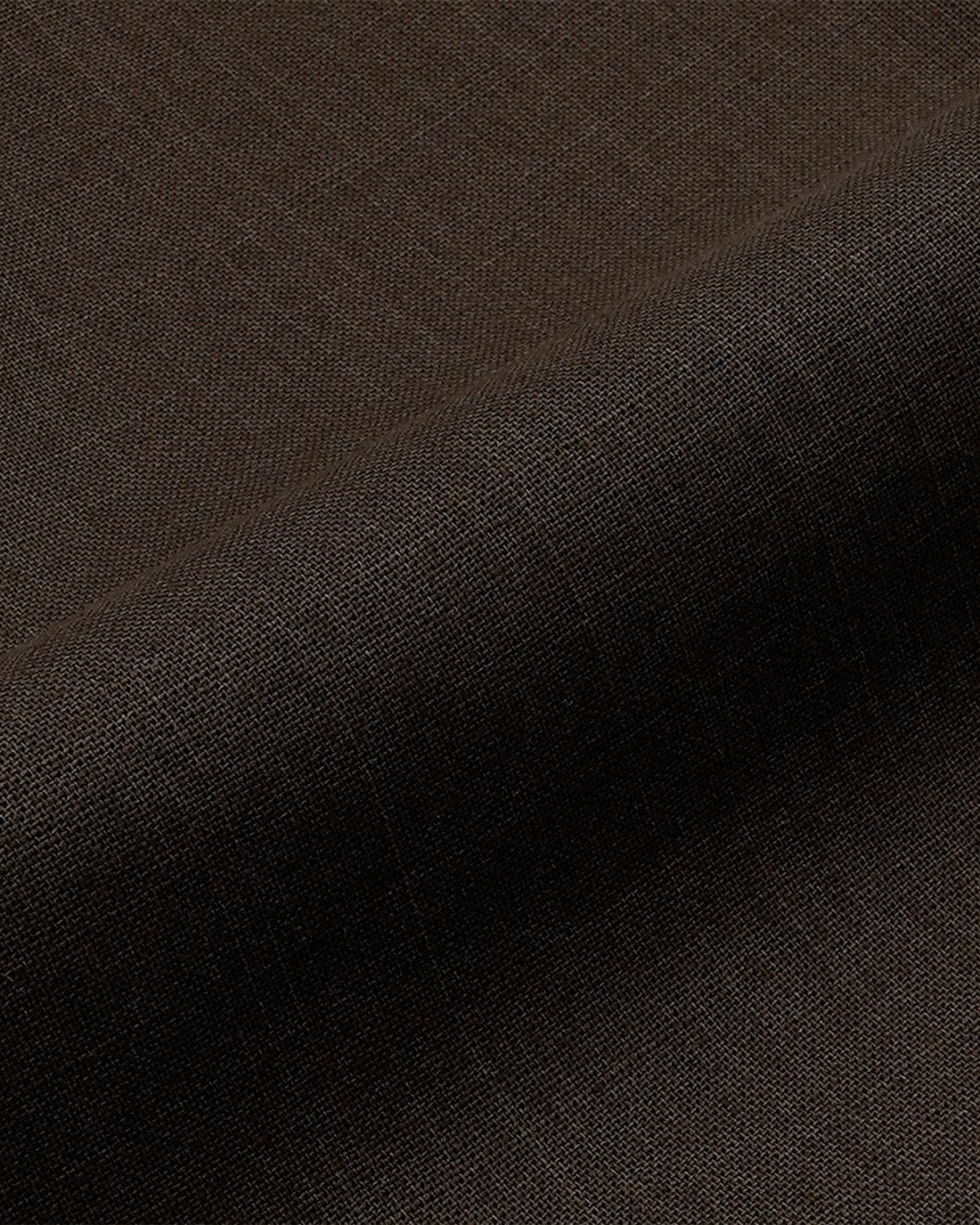 TAILORAEDGE Raw Slub Relaxed Flexiwaist Pants In Brown