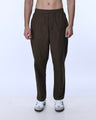 TAILORAEDGE Raw Slub Relaxed Flexiwaist Pants In Brown