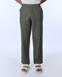 TAILORAEDGE Raw Slub Relaxed Flexiwaist Pants In Green