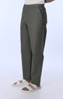 TAILORAEDGE Raw Slub Relaxed Flexiwaist Pants In Green
