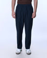 TAILORAEDGE Raw Slub Relaxed Flexiwaist Pants In Navy