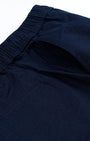 TAILORAEDGE Raw Slub Relaxed Flexiwaist Pants In Navy