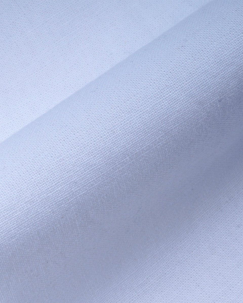 TAILORAEDGE Raw Slub Relaxed Flexiwaist Pants In White