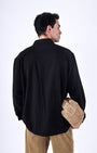 TAILORAEDGE Relaxed Drape Over - Shirt In Black