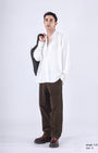 TAILORAEDGE Relaxed Drape Over - Shirt In White