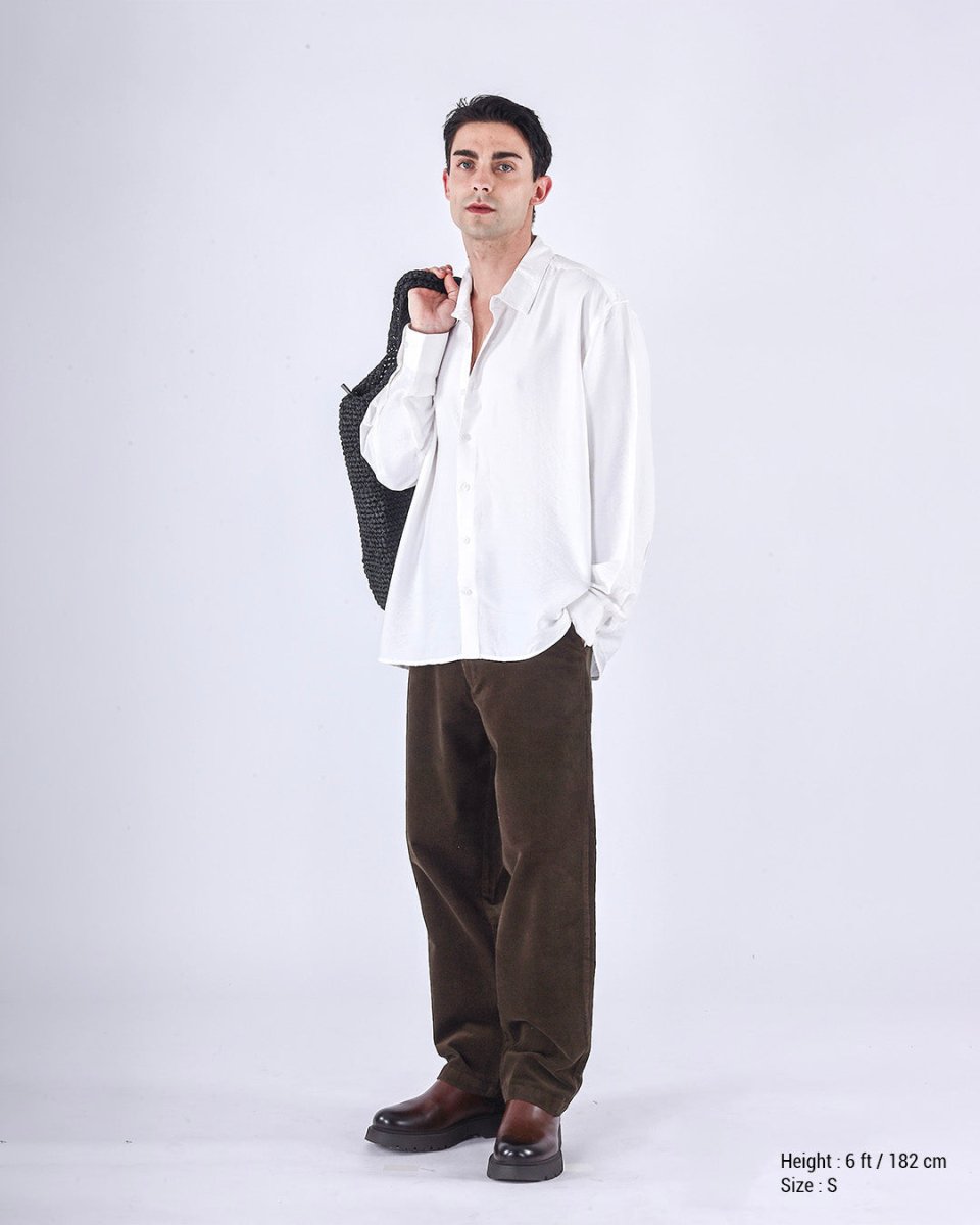 TAILORAEDGE Relaxed Drape Over - Shirt In White