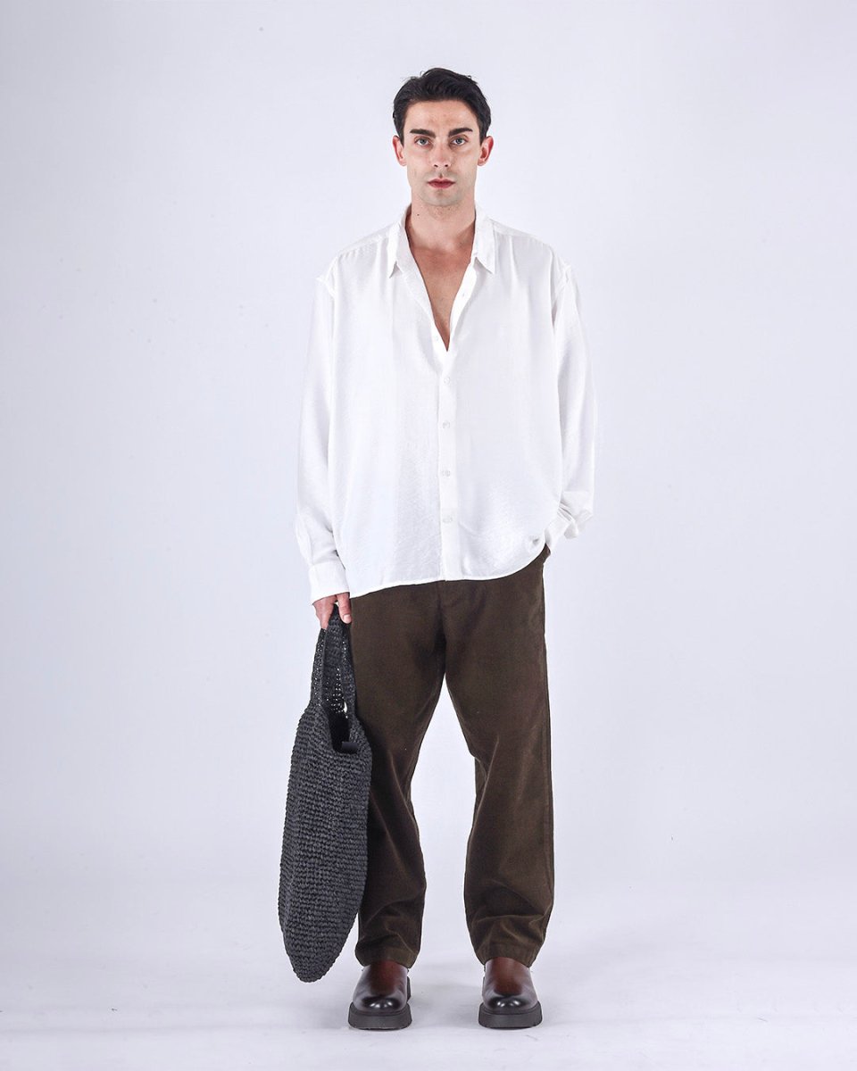 TAILORAEDGE Relaxed Drape Over - Shirt In White