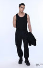 TAILORAEDGE Relaxed Light Cotton Joggers In Black