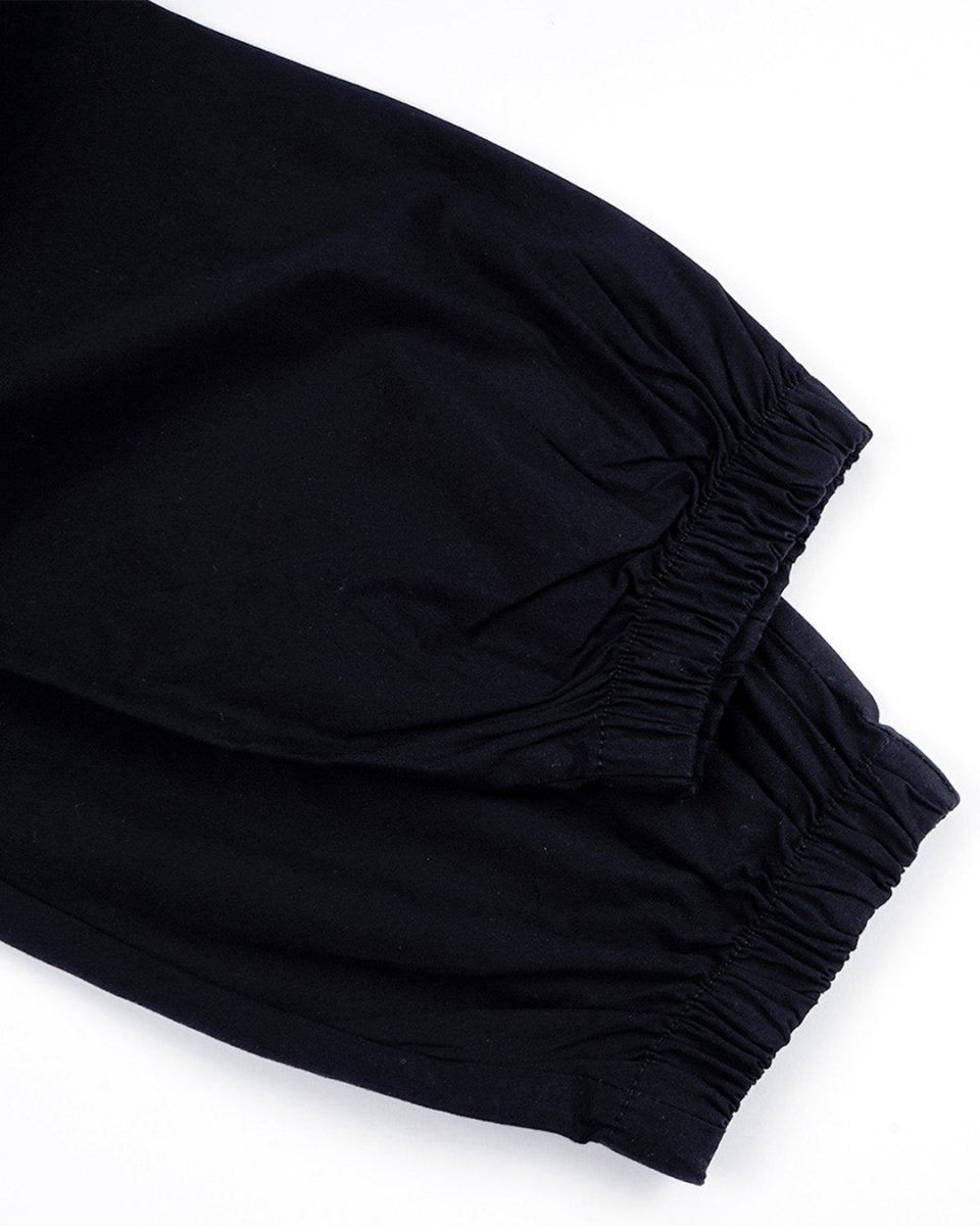 TAILORAEDGE Relaxed Light Cotton Joggers In Black