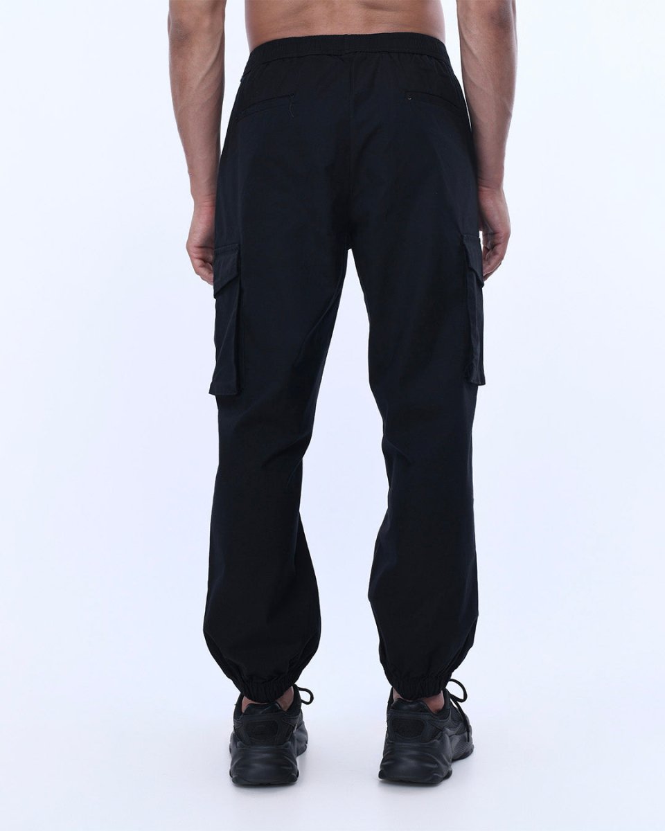 TAILORAEDGE Relaxed Light Cotton Joggers In Black