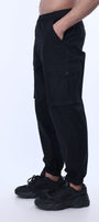 TAILORAEDGE Relaxed Light Cotton Joggers In Black
