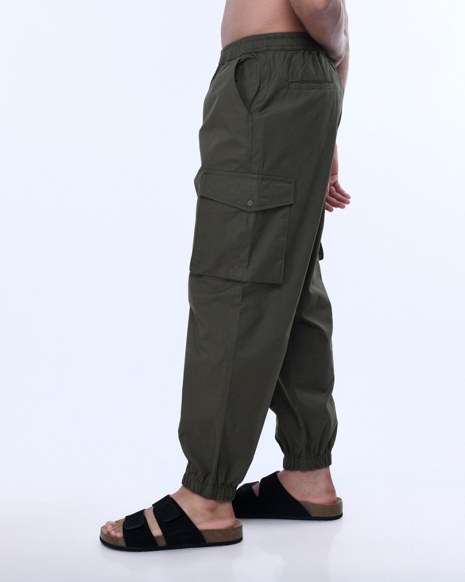 TAILORAEDGE Relaxed Light Cotton Joggers In Green