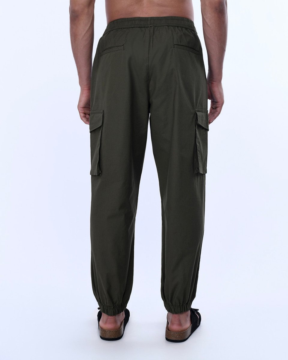 TAILORAEDGE Relaxed Light Cotton Joggers In Green