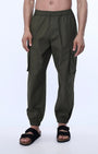 TAILORAEDGE Relaxed Light Cotton Joggers In Green