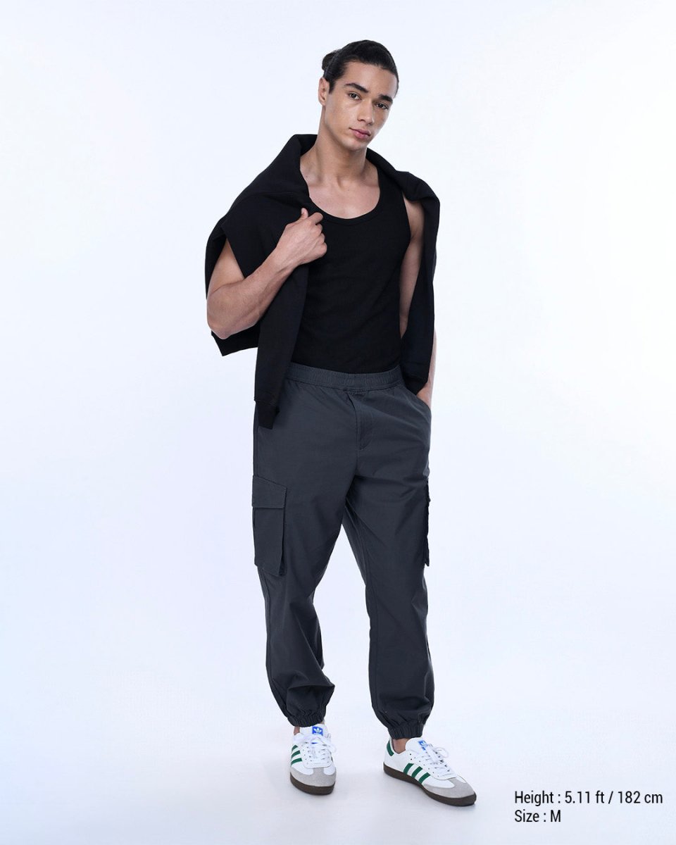 TAILORAEDGE Relaxed Light Cotton Joggers In Grey