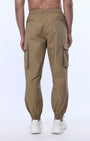 TAILORAEDGE Relaxed Light Cotton Joggers In Khaki