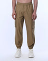 TAILORAEDGE Relaxed Light Cotton Joggers In Khaki