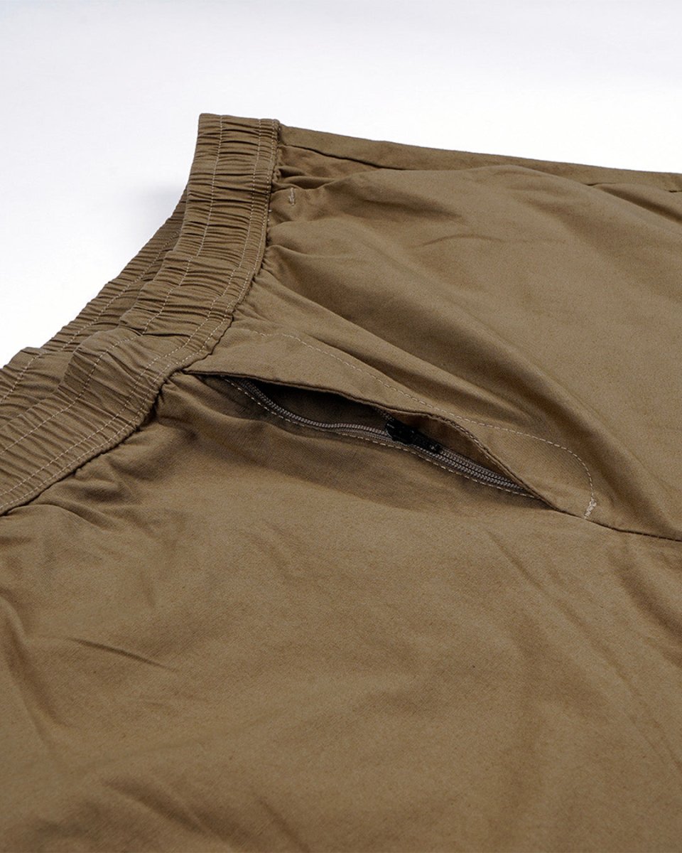 TAILORAEDGE Relaxed Light Cotton Joggers In Khaki