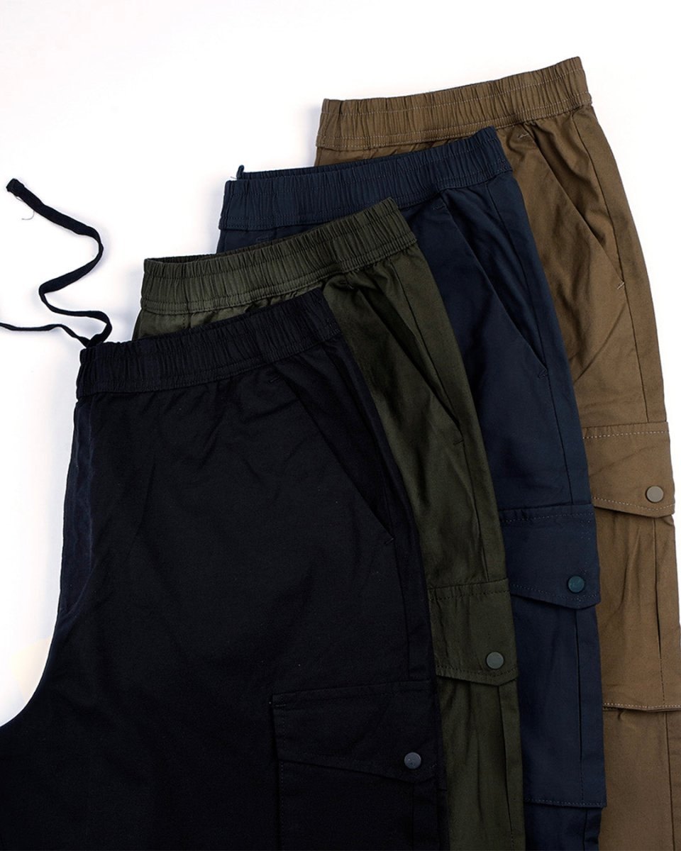 TAILORAEDGE Relaxed Light Cotton Joggers In Khaki