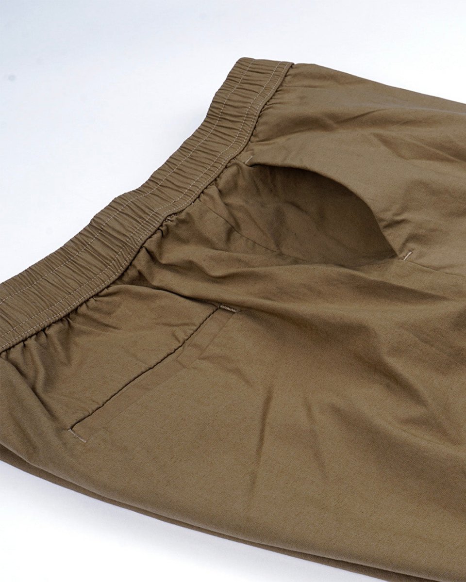 TAILORAEDGE Relaxed Light Cotton Joggers In Khaki