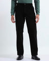 TAILORAEDGE Relaxed Pleated Corduroy Pants In Black